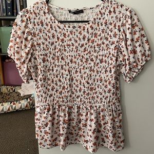 Zara floral peplum top